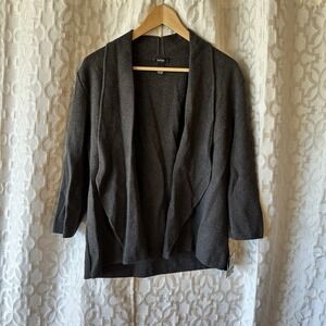 Alfani Cardigan Sweater Womens size Large Gray Open Front Business Career New